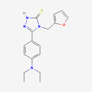 5-[4-(diethylamino)phenyl]-4-(furan-2-ylmethyl)-4H-1,2,4-triazole-3-thiol - 851207-78-8