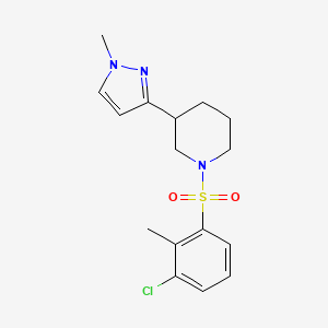 1-((3-chloro-2-methylphenyl)sulfonyl)-3-(1-methyl-1H-pyrazol-3-yl)piperidine - 2034610-65-4