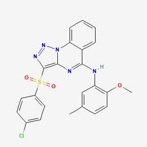 3-[(4-chlorophenyl)sulfonyl]-N-(2-methoxy-5-methylphenyl)[1,2,3]triazolo[1,5-a]quinazolin-5-amine - 866812-60-4