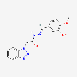 2-(1H-benzotriazol-1-yl)-N'-[(E)-(3,4-dimethoxyphenyl)methylidene]acetohydrazide - 1029014-13-8
