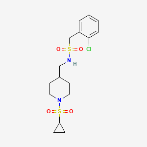 1-(2-chlorophenyl)-N-((1-(cyclopropylsulfonyl)piperidin-4-yl)methyl)methanesulfonamide - 1234953-28-6