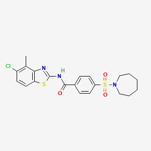 4-(azepan-1-ylsulfonyl)-N-(5-chloro-4-methylbenzo[d]thiazol-2-yl)benzamide - 905678-94-6