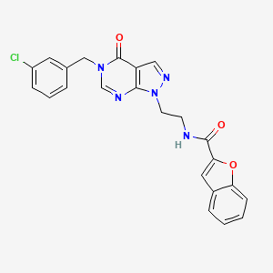 N-(2-(5-(3-chlorobenzyl)-4-oxo-4,5-dihydro-1H-pyrazolo[3,4-d]pyrimidin-1-yl)ethyl)benzofuran-2-carboxamide - 922082-09-5