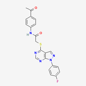 N-(4-acetylphenyl)-2-((1-(4-fluorophenyl)-1H-pyrazolo[3,4-d]pyrimidin-4-yl)thio)acetamide - 872856-75-2