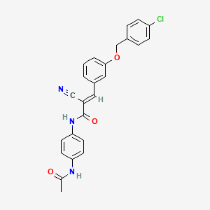 (2E)-3-{3-[(4-CHLOROPHENYL)METHOXY]PHENYL}-2-CYANO-N-(4-ACETAMIDOPHENYL)PROP-2-ENAMIDE - 380476-51-7