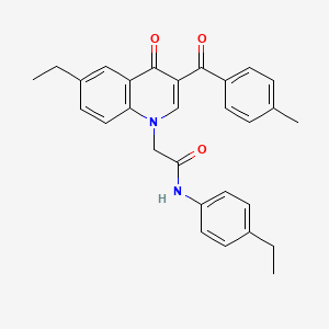 2-[6-ethyl-3-(4-methylbenzoyl)-4-oxo-1,4-dihydroquinolin-1-yl]-N-(4-ethylphenyl)acetamide - 898344-15-5