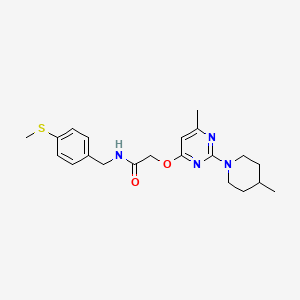 2-{[6-METHYL-2-(4-METHYLPIPERIDIN-1-YL)PYRIMIDIN-4-YL]OXY}-N-{[4-(METHYLSULFANYL)PHENYL]METHYL}ACETAMIDE - 1031962-22-7