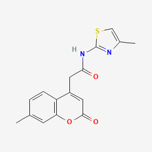 2-(7-methyl-2-oxo-2H-chromen-4-yl)-N-(4-methylthiazol-2-yl)acetamide - 919860-16-5