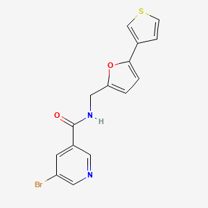 5-bromo-N-((5-(thiophen-3-yl)furan-2-yl)methyl)nicotinamide - 2034486-57-0