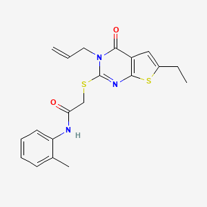 2-((3-allyl-6-ethyl-4-oxo-3,4-dihydrothieno[2,3-d]pyrimidin-2-yl)thio)-N-(o-tolyl)acetamide - 421577-95-9