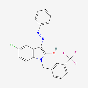 5-chloro-1-[3-(trifluoromethyl)benzyl]-1H-indole-2,3-dione 3-(N-phenylhydrazone) - 303984-80-7