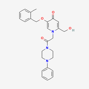 2-(hydroxymethyl)-5-((2-methylbenzyl)oxy)-1-(2-oxo-2-(4-phenylpiperazin-1-yl)ethyl)pyridin-4(1H)-one - 946380-80-9