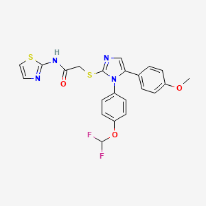 2-((1-(4-(difluoromethoxy)phenyl)-5-(4-methoxyphenyl)-1H-imidazol-2-yl)thio)-N-(thiazol-2-yl)acetamide - 1226438-82-9