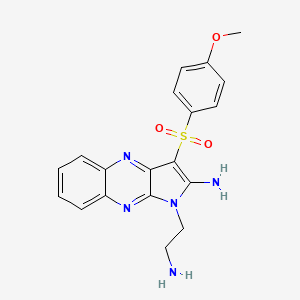 1-(2-aminoethyl)-3-((4-methoxyphenyl)sulfonyl)-1H-pyrrolo[2,3-b]quinoxalin-2-amine - 843621-71-6