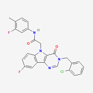 2-(3-(2-chlorobenzyl)-8-fluoro-4-oxo-3H-pyrimido[5,4-b]indol-5(4H)-yl)-N-(3-fluoro-4-methylphenyl)acetamide - 1185174-07-5