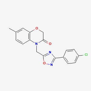 4-((3-(4-chlorophenyl)-1,2,4-oxadiazol-5-yl)methyl)-7-methyl-2H-benzo[b][1,4]oxazin-3(4H)-one - 1105229-06-8