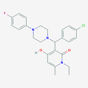 3-((4-chlorophenyl)(4-(4-fluorophenyl)piperazin-1-yl)methyl)-1-ethyl-4-hydroxy-6-methylpyridin-2(1H)-one - 897734-61-1