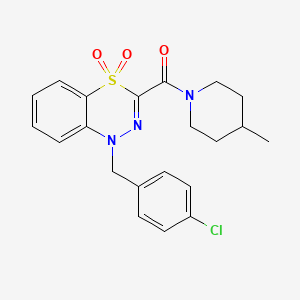 1-[(4-chlorophenyl)methyl]-3-(4-methylpiperidine-1-carbonyl)-1H-4lambda6,1,2-benzothiadiazine-4,4-dione - 1251703-56-6