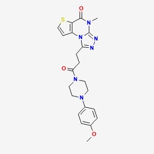 1-(3-(4-(4-methoxyphenyl)piperazin-1-yl)-3-oxopropyl)-4-methylthieno[2,3-e][1,2,4]triazolo[4,3-a]pyrimidin-5(4H)-one - 892280-65-8