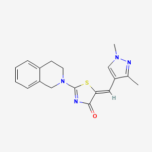 (5Z)-5-[(1,3-dimethyl-1H-pyrazol-4-yl)methylidene]-2-(1,2,3,4-tetrahydroisoquinolin-2-yl)-4,5-dihydro-1,3-thiazol-4-one - 1174906-35-4