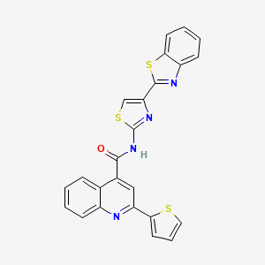 N-(4-(benzo[d]thiazol-2-yl)thiazol-2-yl)-2-(thiophen-2-yl)quinoline-4-carboxamide - 477538-98-0