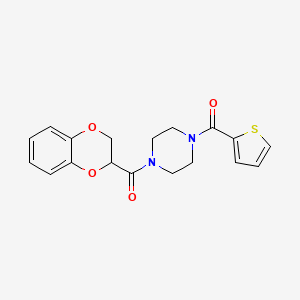 1-(2,3-Dihydro-1,4-benzodioxine-2-carbonyl)-4-(thiophene-2-carbonyl)piperazine - 861211-40-7