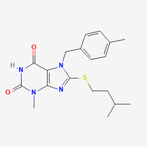 3-methyl-7-(4-methylbenzyl)-8-[(3-methylbutyl)sulfanyl]-3,7-dihydro-1H-purine-2,6-dione - 303970-00-5