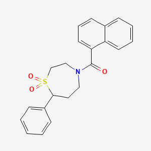 (1,1-Dioxido-7-phenyl-1,4-thiazepan-4-yl)(naphthalen-1-yl)methanone - 2034607-00-4