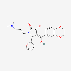 4-(2,3-dihydro-1,4-benzodioxin-6-ylcarbonyl)-1-[3-(dimethylamino)propyl]-5-(2-furyl)-3-hydroxy-1,5-dihydro-2H-pyrrol-2-one - 618407-49-1