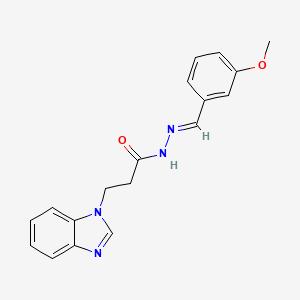 (E)-3-(1H-benzo[d]imidazol-1-yl)-N'-(3-methoxybenzylidene)propanehydrazide - 518018-77-4