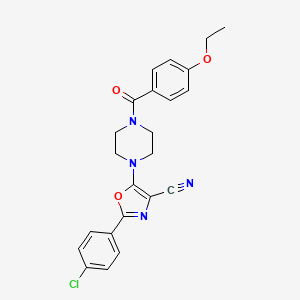 2-(4-chlorophenyl)-5-[4-(4-ethoxybenzoyl)piperazin-1-yl]-1,3-oxazole-4-carbonitrile - 946277-72-1