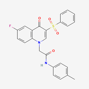 2-[3-(benzenesulfonyl)-6-fluoro-4-oxo-1,4-dihydroquinolin-1-yl]-N-(4-methylphenyl)acetamide - 902584-57-0