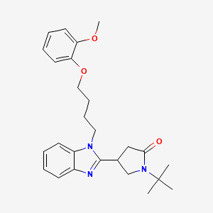 1-(tert-butyl)-4-(1-(4-(2-methoxyphenoxy)butyl)-1H-benzo[d]imidazol-2-yl)pyrrolidin-2-one - 878693-67-5