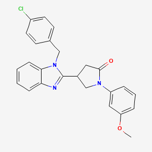 4-(1-(4-chlorobenzyl)-1H-benzo[d]imidazol-2-yl)-1-(3-methoxyphenyl)pyrrolidin-2-one - 844858-03-3