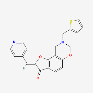 (Z)-2-(pyridin-4-ylmethylene)-8-(thiophen-2-ylmethyl)-8,9-dihydro-2H-benzofuro[7,6-e][1,3]oxazin-3(7H)-one - 929859-39-2