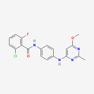 2-chloro-6-fluoro-N-(4-((6-methoxy-2-methylpyrimidin-4-yl)amino)phenyl)benzamide - 946355-11-9