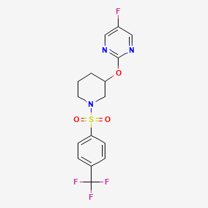 5-Fluoro-2-((1-((4-(trifluoromethyl)phenyl)sulfonyl)piperidin-3-yl)oxy)pyrimidine - 2034326-71-9