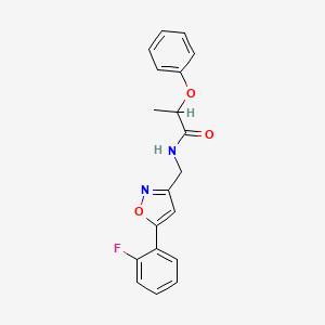 N-((5-(2-fluorophenyl)isoxazol-3-yl)methyl)-2-phenoxypropanamide - 1040637-49-7