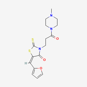 (E)-5-(furan-2-ylmethylene)-3-(3-(4-methylpiperazin-1-yl)-3-oxopropyl)-2-thioxothiazolidin-4-one - 682783-88-6