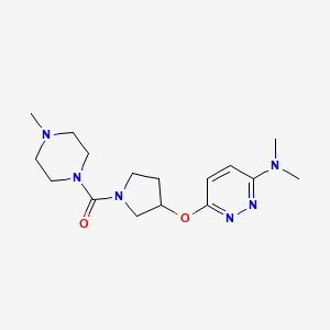 (3-((6-(Dimethylamino)pyridazin-3-yl)oxy)pyrrolidin-1-yl)(4-methylpiperazin-1-yl)methanone - 2034483-59-3