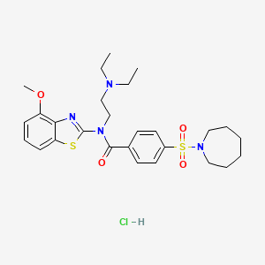 4-(azepan-1-ylsulfonyl)-N-(2-(diethylamino)ethyl)-N-(4-methoxybenzo[d]thiazol-2-yl)benzamide hydrochloride - 1322301-41-6