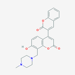7'-hydroxy-8'-[(4-methylpiperazin-1-yl)methyl]-2H,2'H-[3,4'-bichromene]-2,2'-dione - 887216-59-3