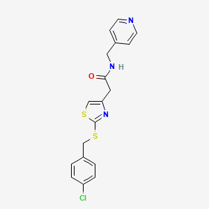 2-(2-((4-chlorobenzyl)thio)thiazol-4-yl)-N-(pyridin-4-ylmethyl)acetamide - 946312-94-3
