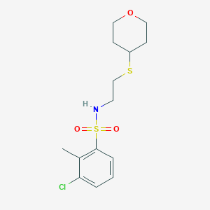 3-chloro-2-methyl-N-[2-(oxan-4-ylsulfanyl)ethyl]benzene-1-sulfonamide - 2034355-80-9