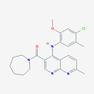 3-(azepane-1-carbonyl)-N-(4-chloro-2-methoxy-5-methylphenyl)-7-methyl-1,8-naphthyridin-4-amine - 1251617-17-0