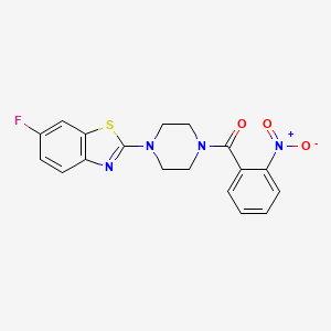 6-fluoro-2-[4-(2-nitrobenzoyl)piperazin-1-yl]-1,3-benzothiazole - 897471-98-6