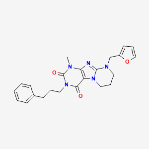 9-[(furan-2-yl)methyl]-1-methyl-3-(3-phenylpropyl)-1H,2H,3H,4H,6H,7H,8H,9H-pyrimido[1,2-g]purine-2,4-dione - 850720-37-5