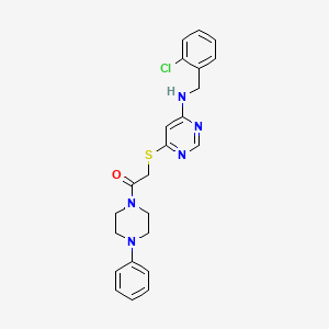 2-((6-((2-Chlorobenzyl)amino)pyrimidin-4-yl)thio)-1-(4-phenylpiperazin-1-yl)ethanone - 1116006-50-8