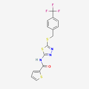 N-(5-((4-(trifluoromethyl)benzyl)thio)-1,3,4-thiadiazol-2-yl)thiophene-2-carboxamide - 392301-27-8