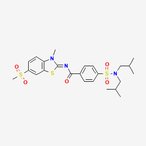 (Z)-4-(N,N-diisobutylsulfamoyl)-N-(3-methyl-6-(methylsulfonyl)benzo[d]thiazol-2(3H)-ylidene)benzamide - 683238-03-1
